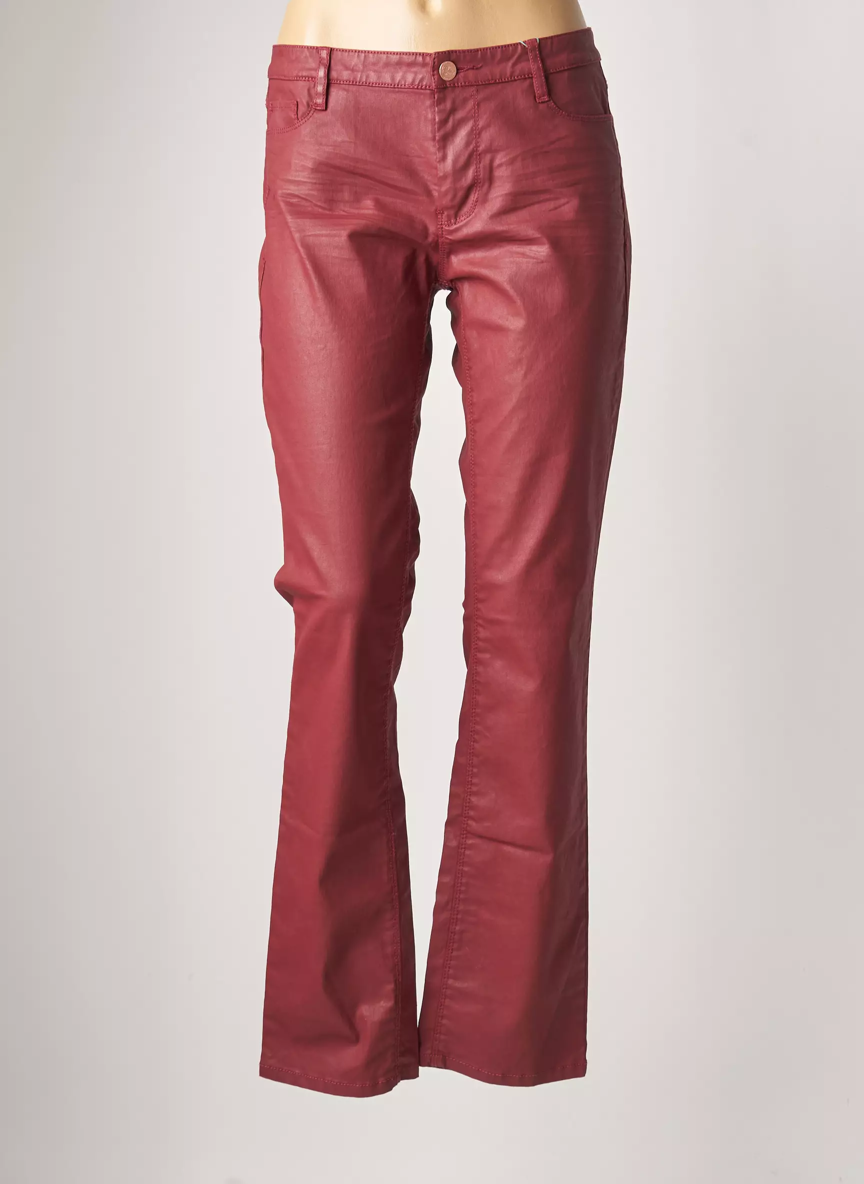 Cks Pantalons Droits Femme couleur rouge