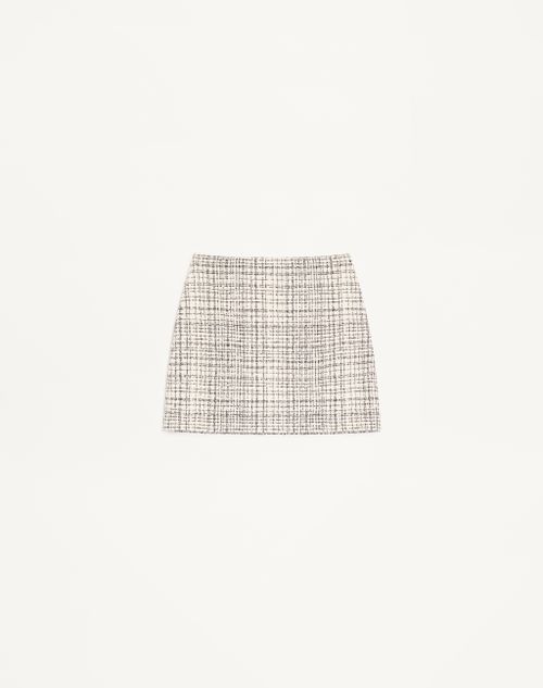 Mini-nederdel i firkantet tweed