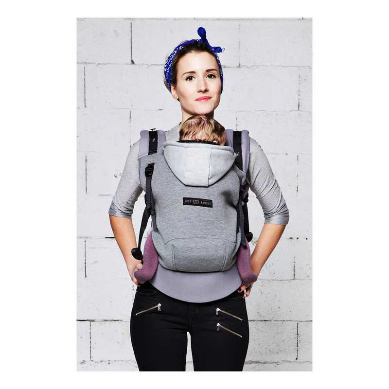 Pack porte-bébé Hoodiecarrier gris flanelle 0-36 mois Love Radius by JPMBB