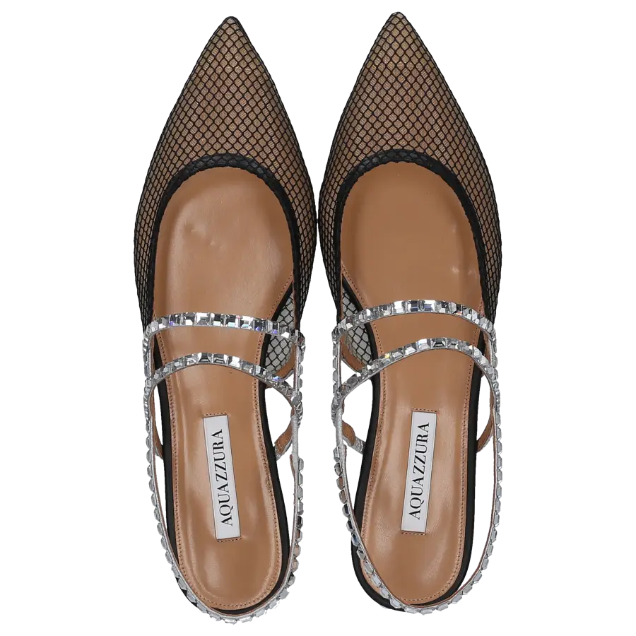 Aquazzura - Ballerinas MARTINI FLAT Mesh - schwarz