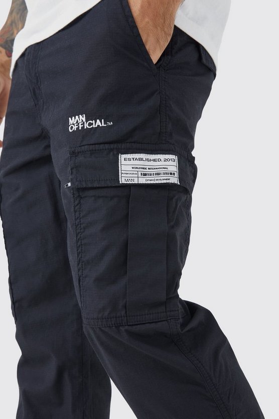 Cargo Ripstop Hose mit geradem Bein und Reißverschluss