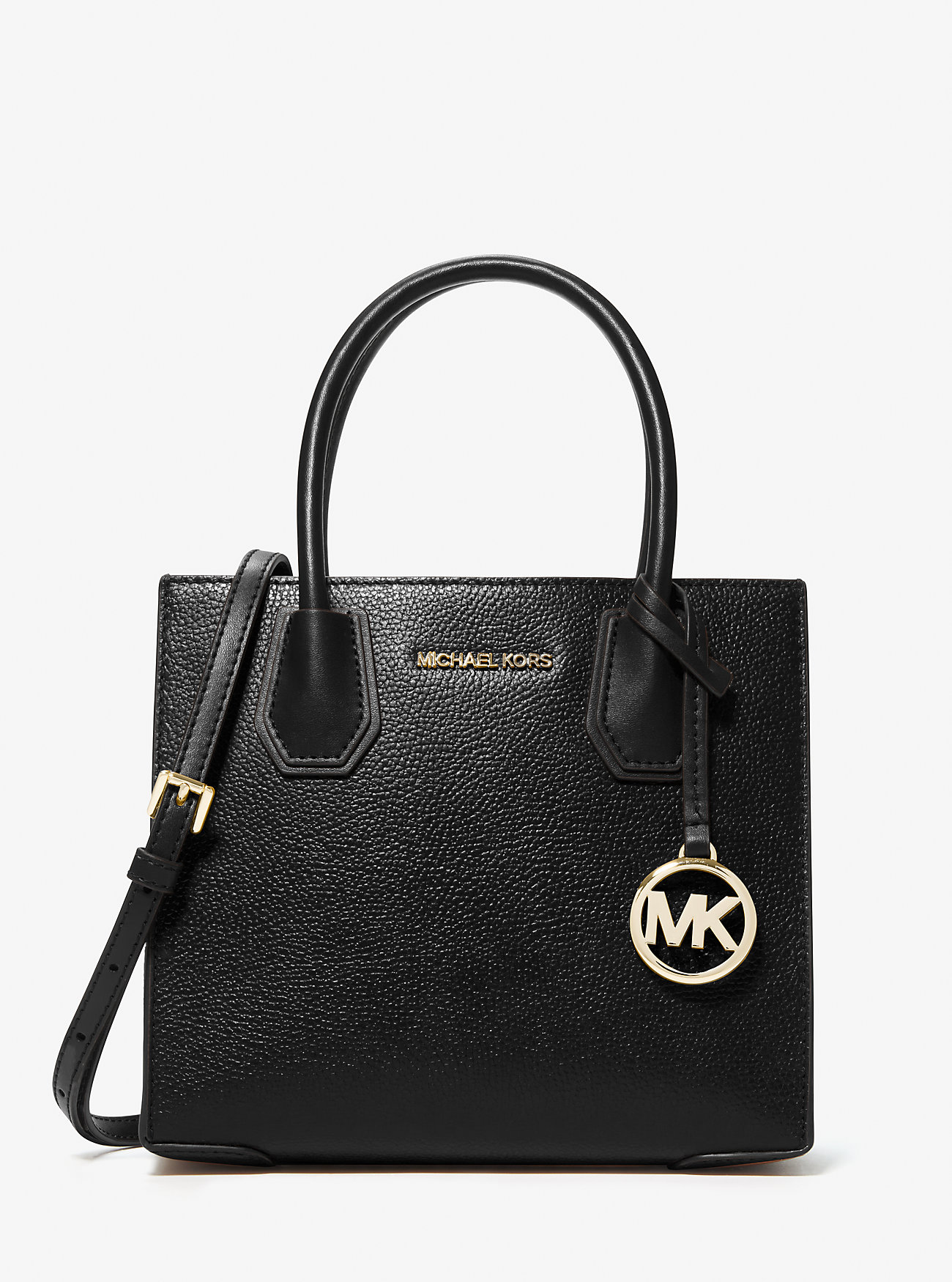 Mercer Medium Pebbled Leather Crossbody Bag - BLACK