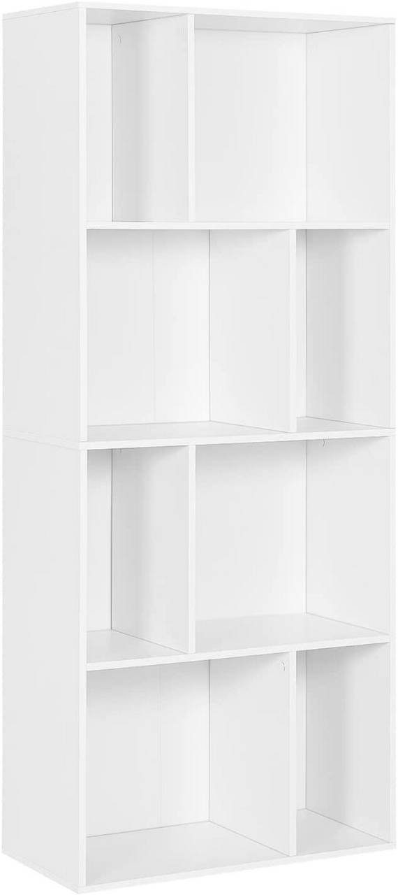 Woltu Bücherregal, 1-tlg., Schrank mit 8 offenen Fächern, Standregal Weiß