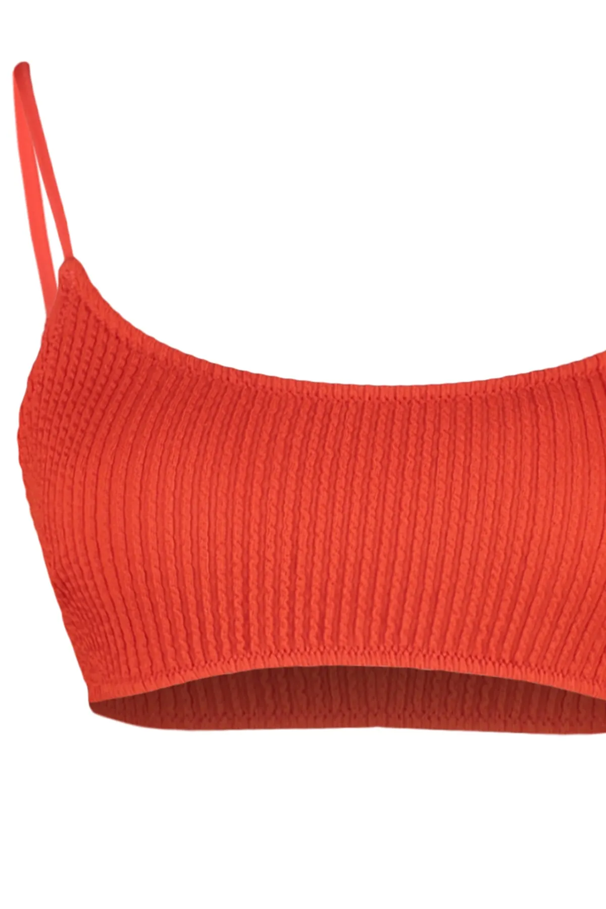 Trendyol Collection  Rotes strukturiertes Bralette-Bikinioberteil TBESS23BU00269