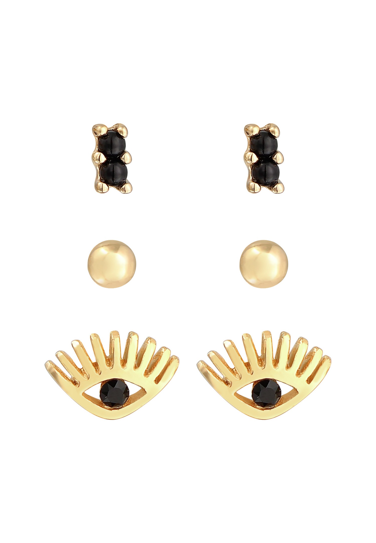 Cercei Elli Evil Eye pentru femei, set de 3 cu cristale din argint 925