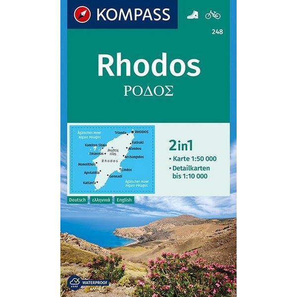 KOMPASS Wanderkarte Rhodos 1:50 000 - Wanderkarte