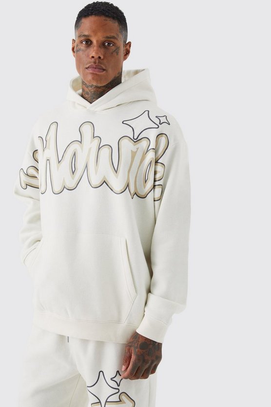 Oversize Trainingsanzug mit Worldwide Graffiti-Print