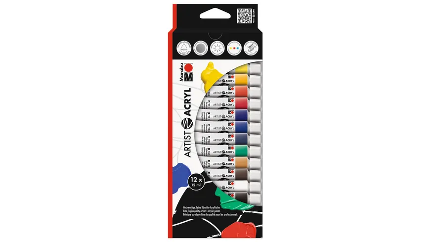 Marabu Artist Acryl 12er-Sortierung 144 ml
