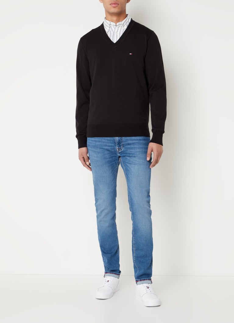 Pulover Tommy Hilfiger confecționat din amestec de bumbac organic de cea mai înaltă calitate.
