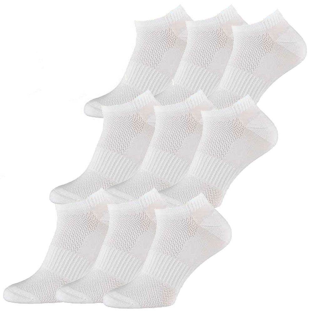 Xtreme 9 Paar weiße Fitness-Sneakersocken
