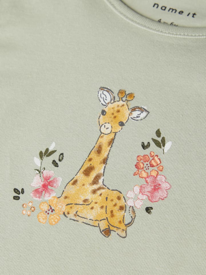 name it Mädchen T-Shirt mit Giraffen Motiv in Grün günstig kaufen