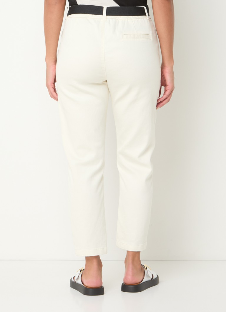 10DAYS High waist tapered fit cropped trousers with belt