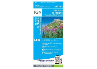 Carte IGN Les Arcs La Plagne 3532ET