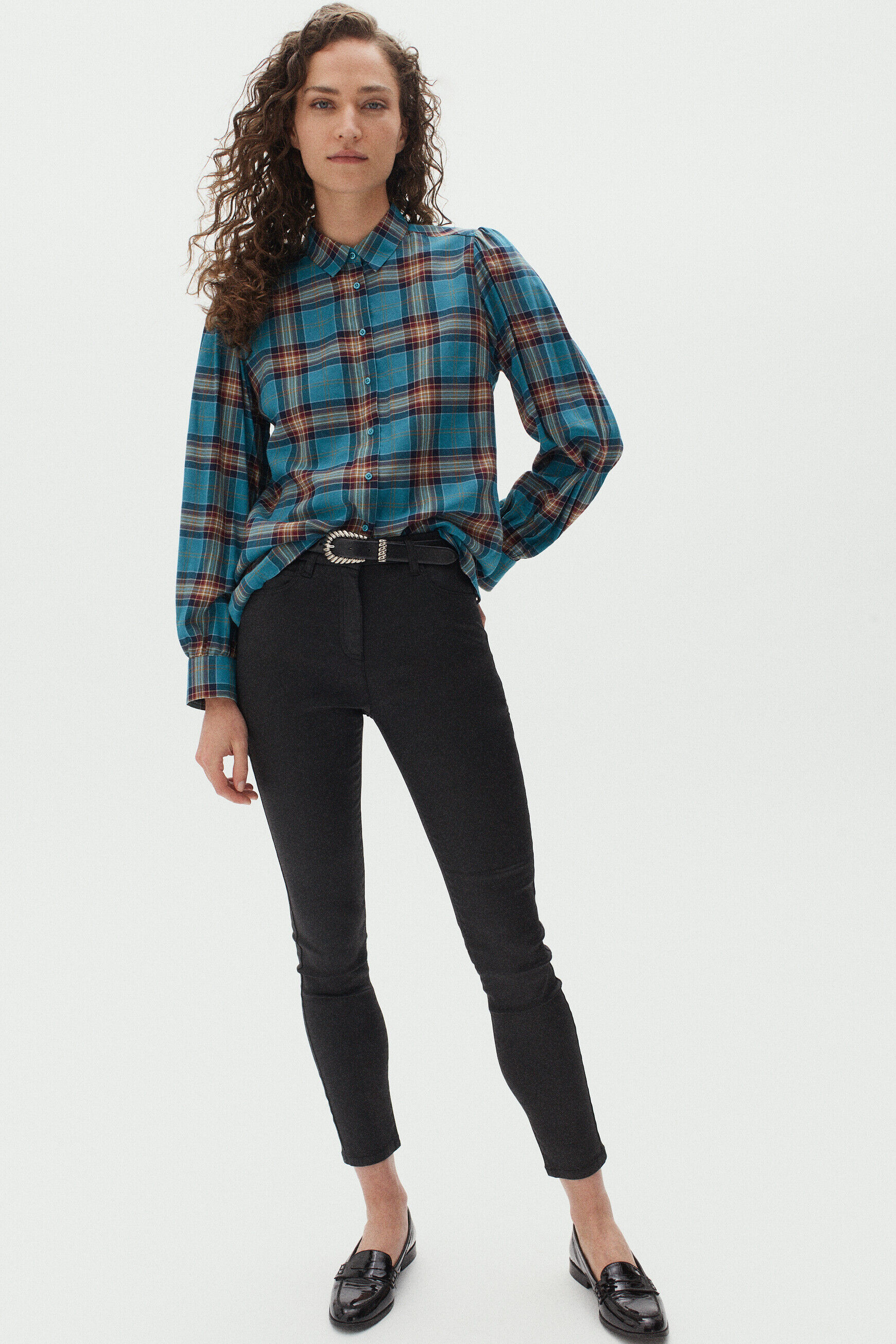 pantalon tony effet enduit noir femme
