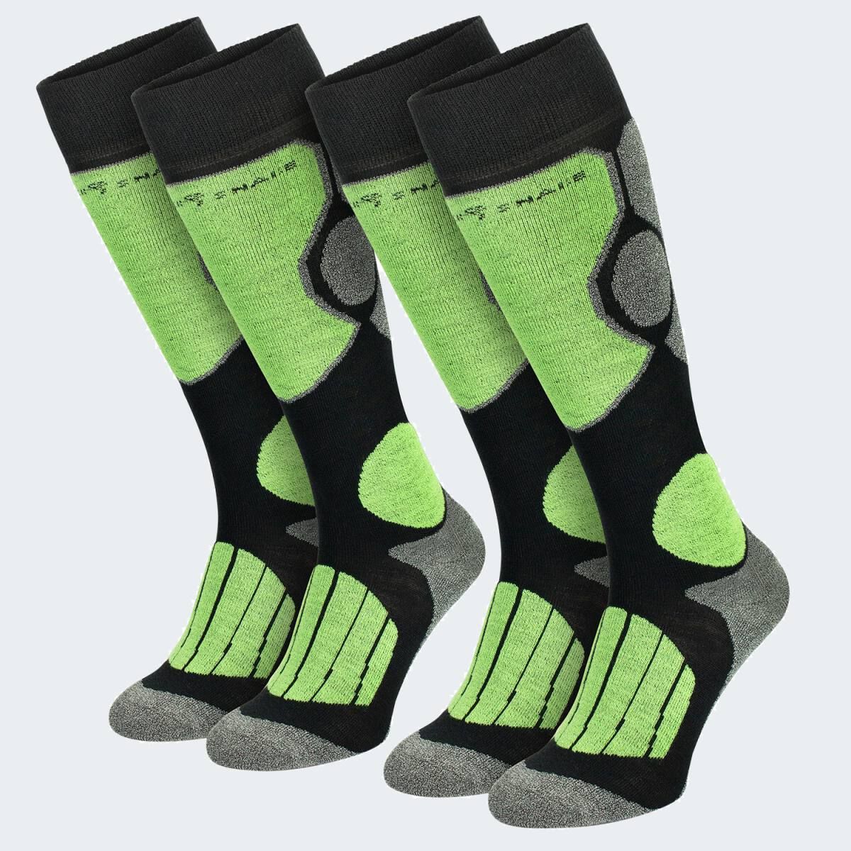 Black Snake High Protection Lime Skisocken