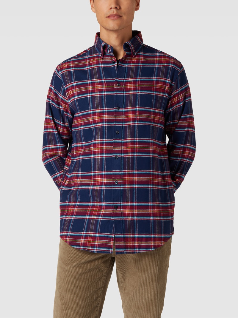 Regular Fit Freizeithemd mit Tartan-Karo in fuchsia
