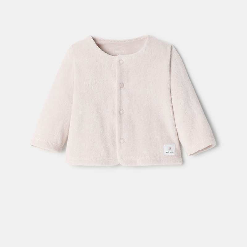 Gilet boutons à pression en coton rose naissance Absorba