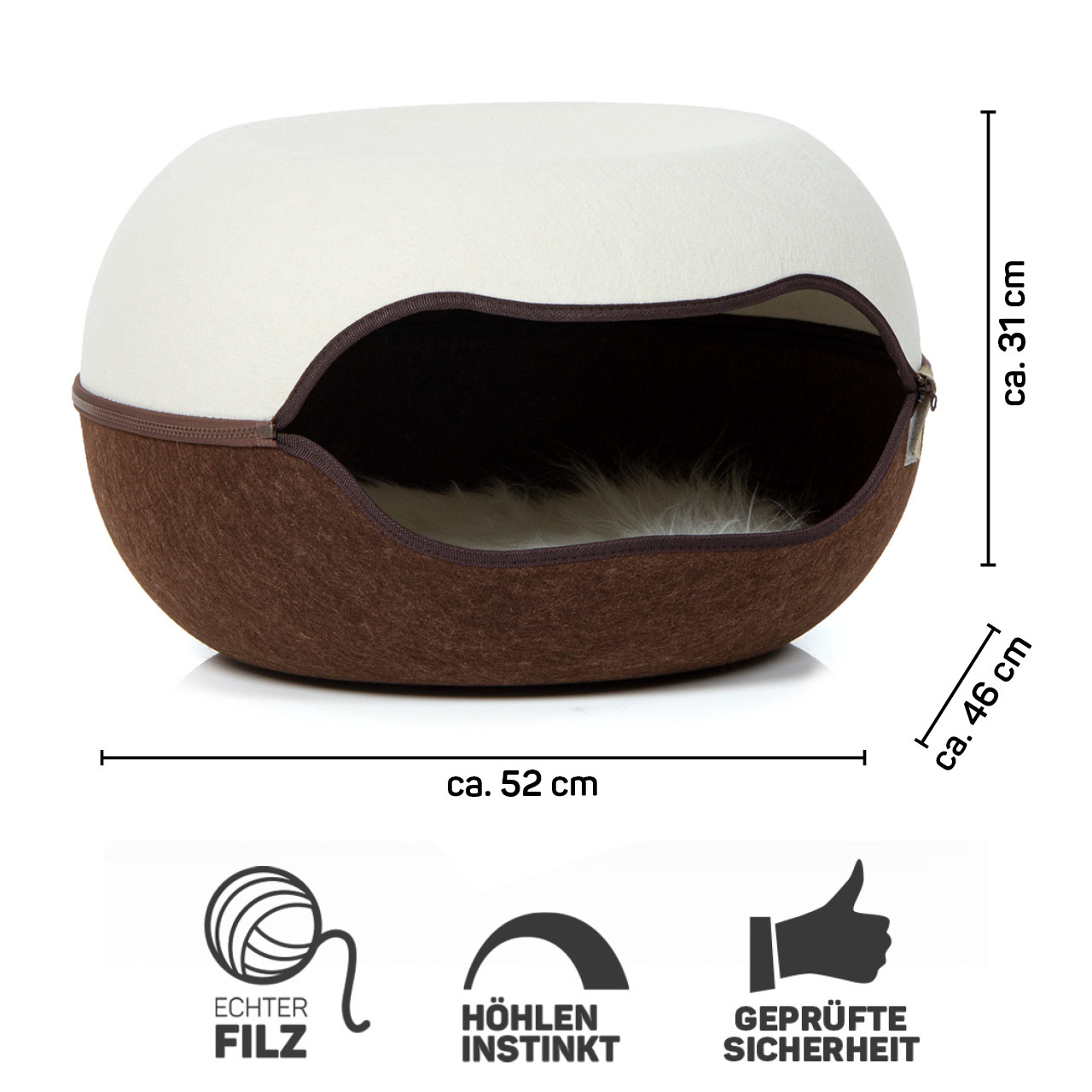 Canadian Cat Company Katzenbetten & Katzensofas Canadian Cat Company Filz Katzennest 2.0 weiß