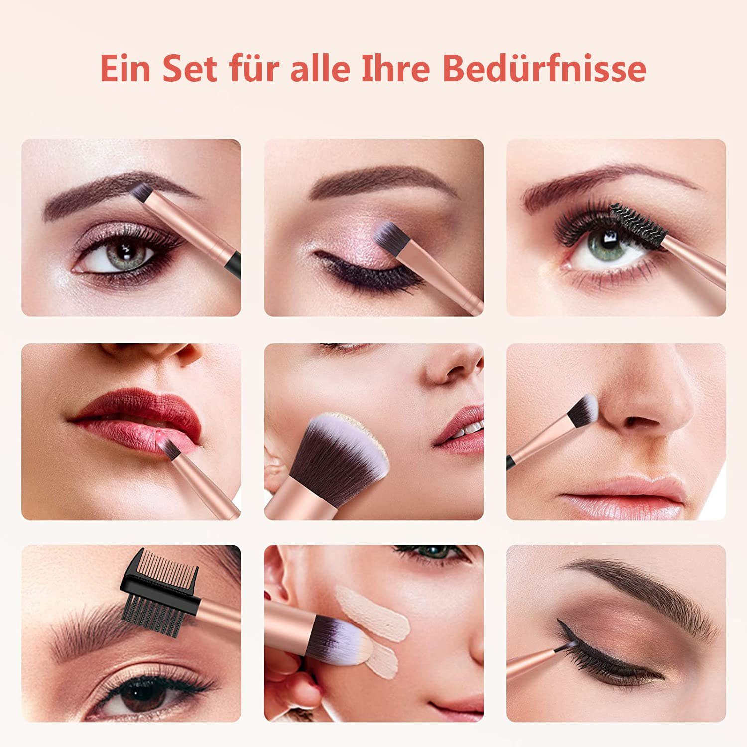 Haiaveng Kosmetikpinsel-Set 16 teiliges Schminkpinsel Set, Schminkpinsel Set mit Lidschattenpinsel Augenpinsel,16-teiliges Set