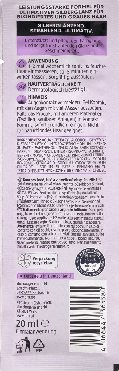 Sofort Pflege Kur Silberglanz, 20 ml