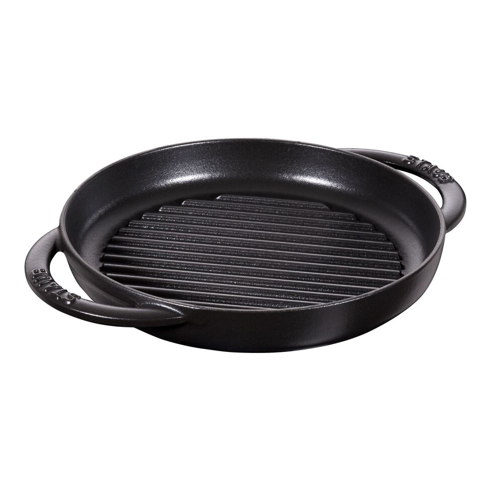 Pure Grill 23 cm, rund, Schwarz, Gusseisen