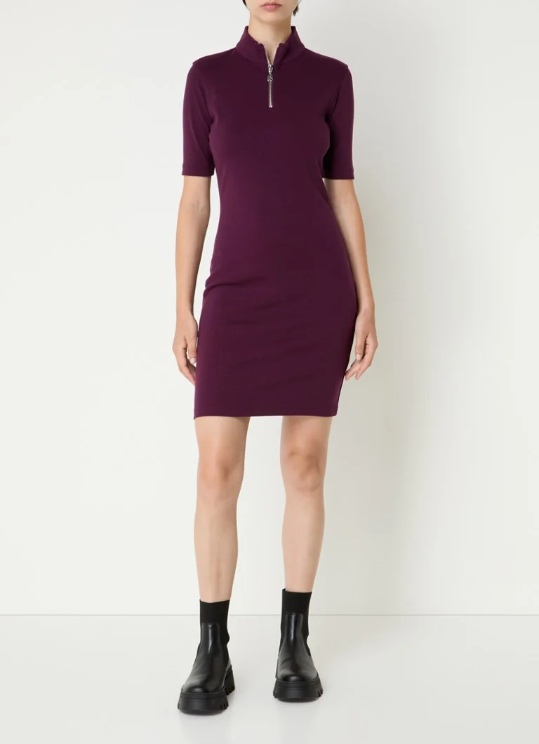 Rochie scurtă HUGO BOSS Nasiia cu fermoar.