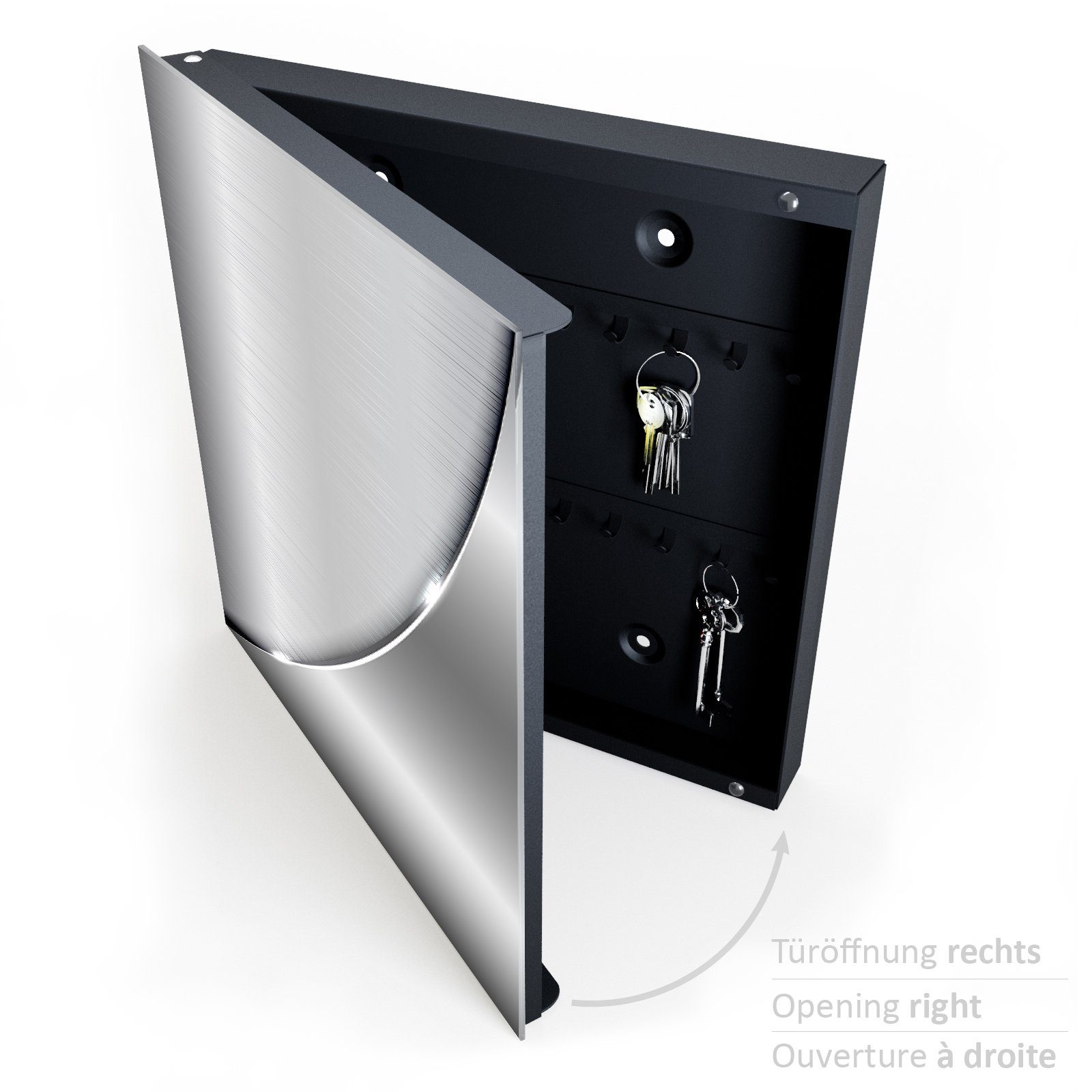 Primedeco Schlüsselkasten Magnetpinnwand mit Glasfront Metallische Form (1 St)