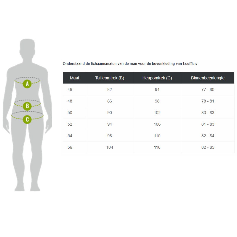 Loeffler Elastic lange Herren-Radhose