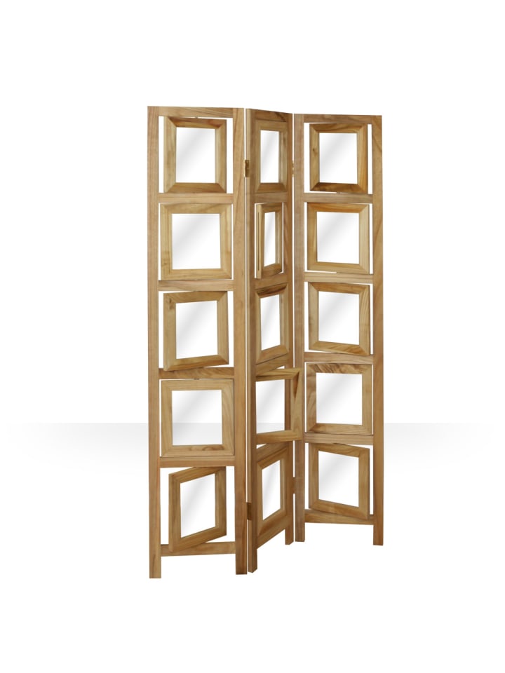 Homestyle4u 3-tlg. Paravent in Braun 93x161 günstig kaufen onesize