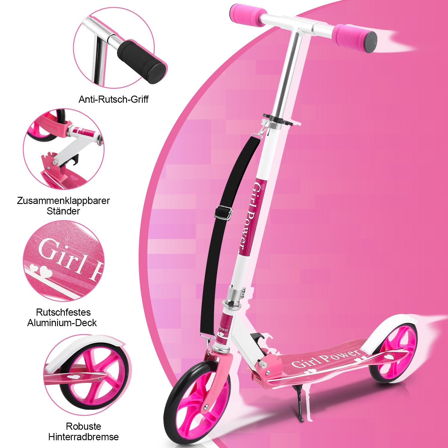 Gimisgu Cityroller Kinderoller Scooter Kinderscooter Höhenverstellbar Tretroller klappbar