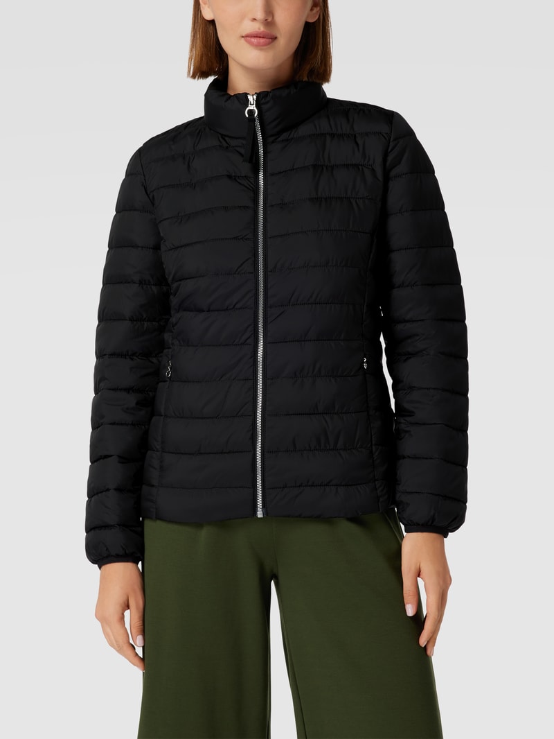 Steppjacke mit Stehkragen in schwarz