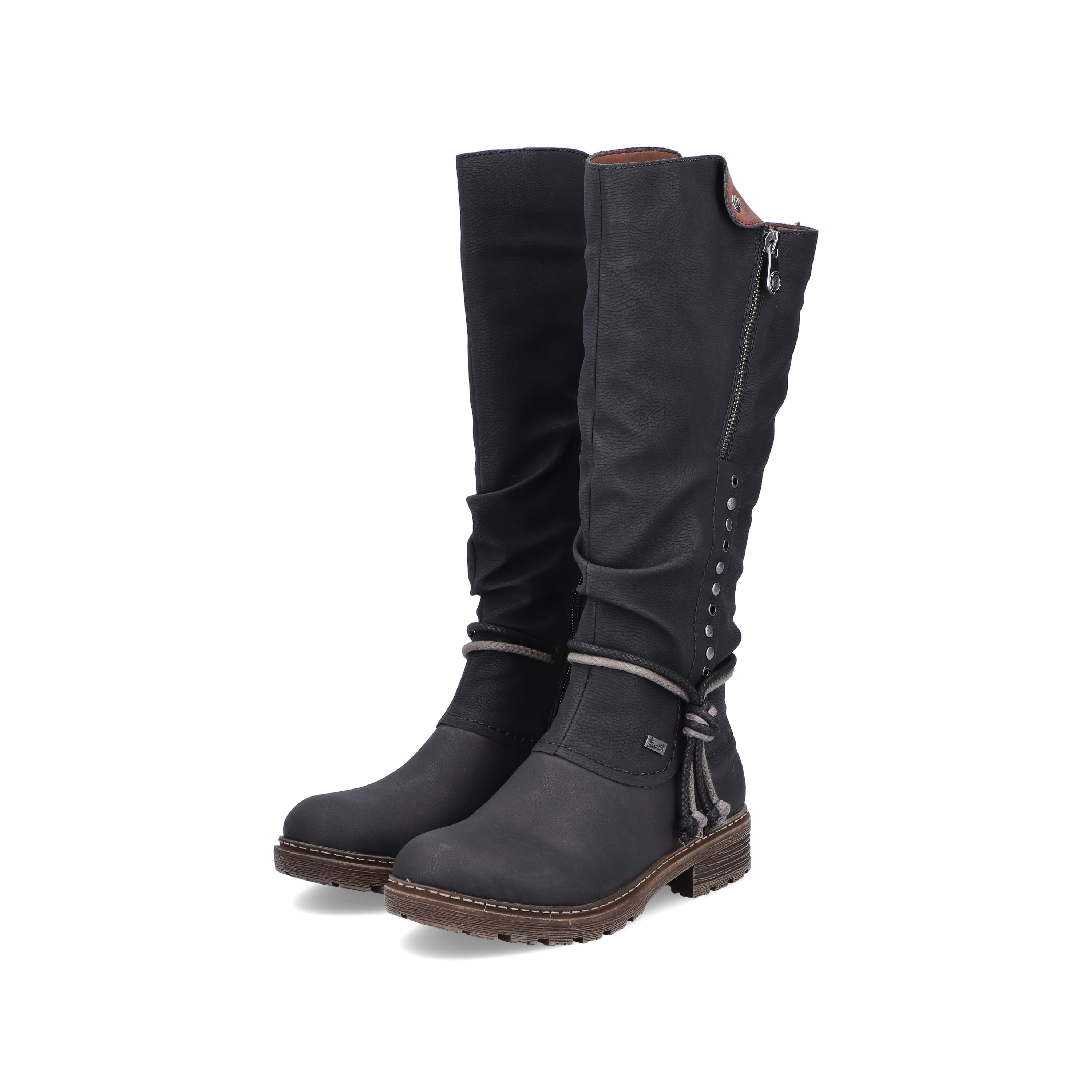 Rieker Damen Hochschaftstiefel tiefschwarz