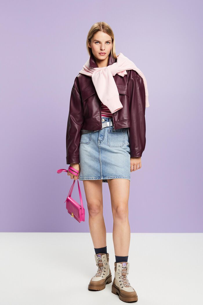 Oversize-Blouson in Lederoptik