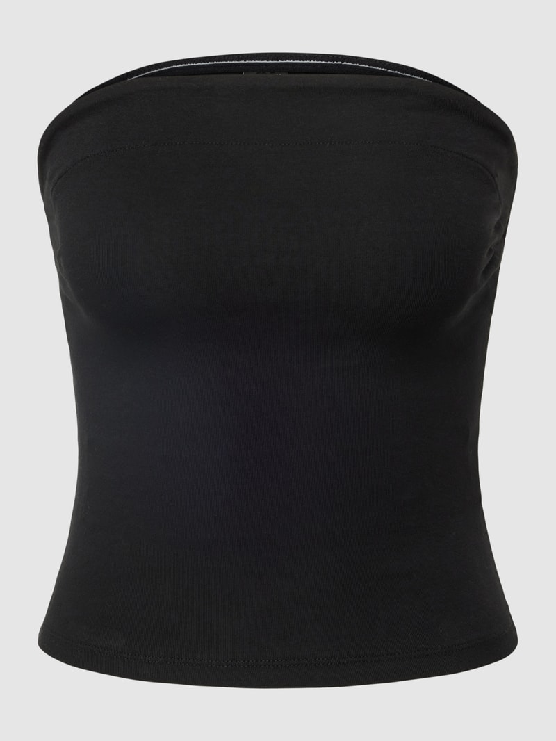 Bandeau-Top im unifarbenen Design in schwarz