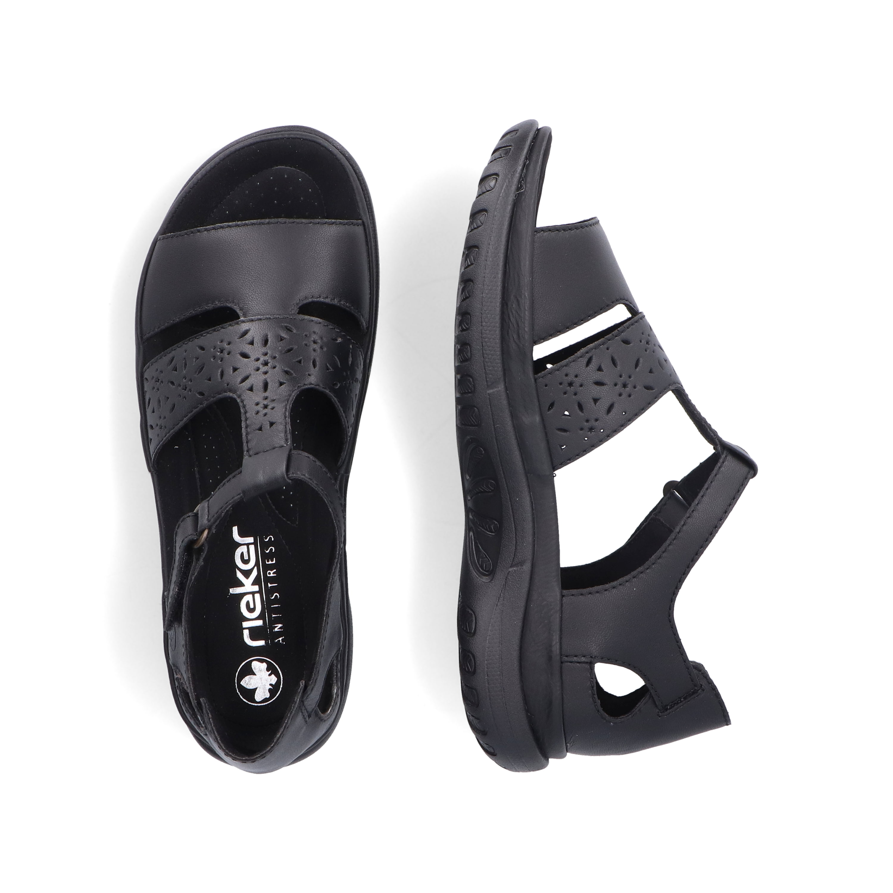Rieker Damen Riemchensandalen glanzschwarz