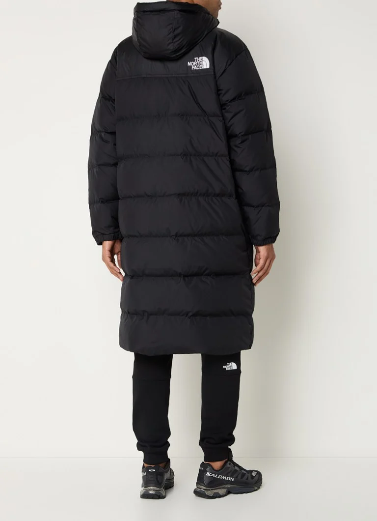 Prošivena parka The North Face Niptse s punjenjem od perja i kapuljačom