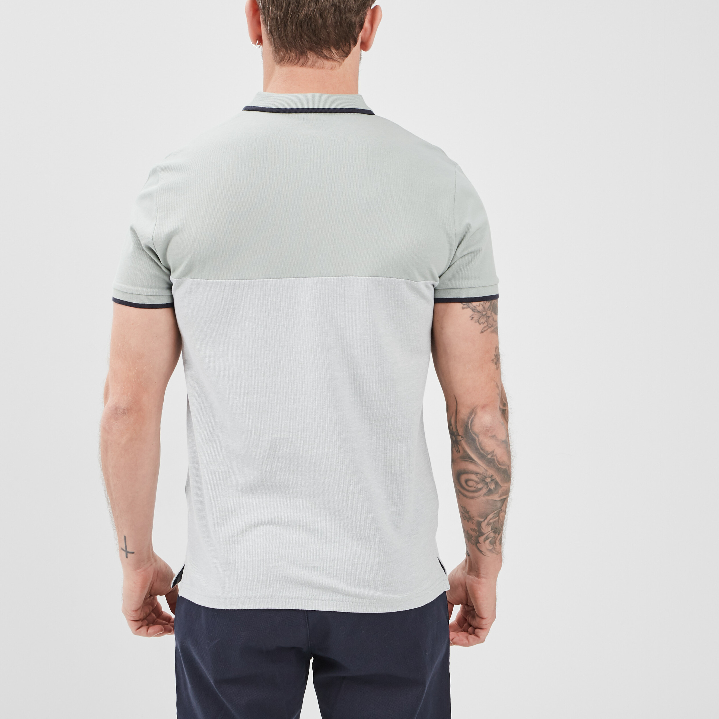 Polo manches courtes coton Creeks vert clair homme | La Halle