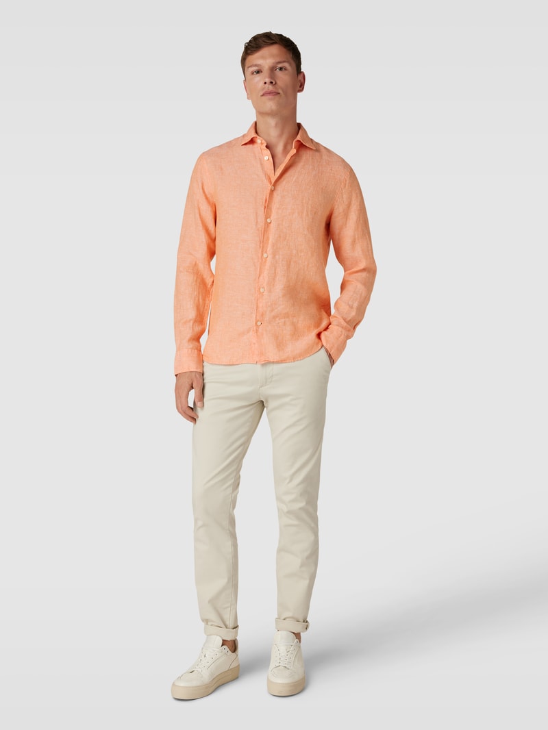 Regular Fit Freizeithemd mit Kentkragen Modell 'marc' in apricot