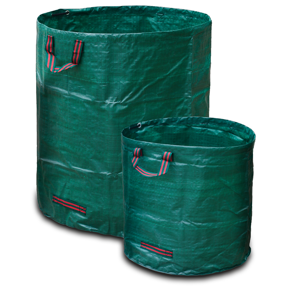Powertec Garden XL-Garten-Abfalltasche, 2er-Set- Grün