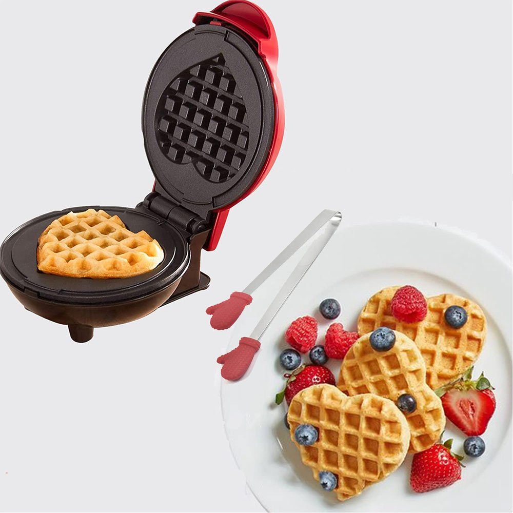 MOUTEN Sandwichmaker Mini-Herz-Waffeleisen, kleines Waffeleisen mit Antihaftbeschichtung