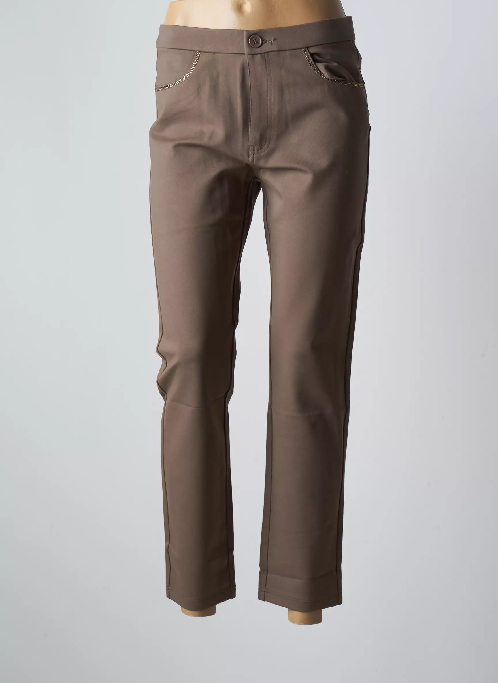 Youline Pantalon7 8 Femme couleur marron