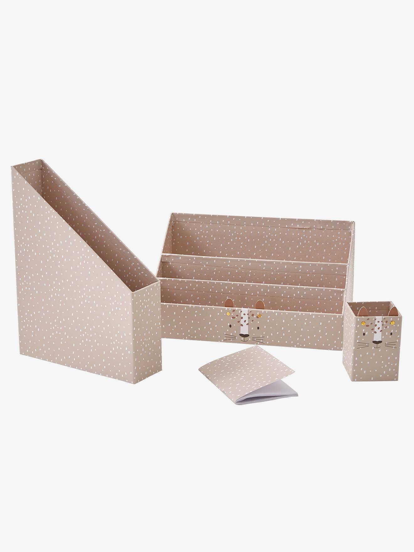Set rangement bureau Tigre beige poudré