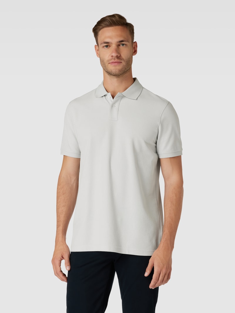 Poloshirt mit kurzer Knopfleiste in hellgrau