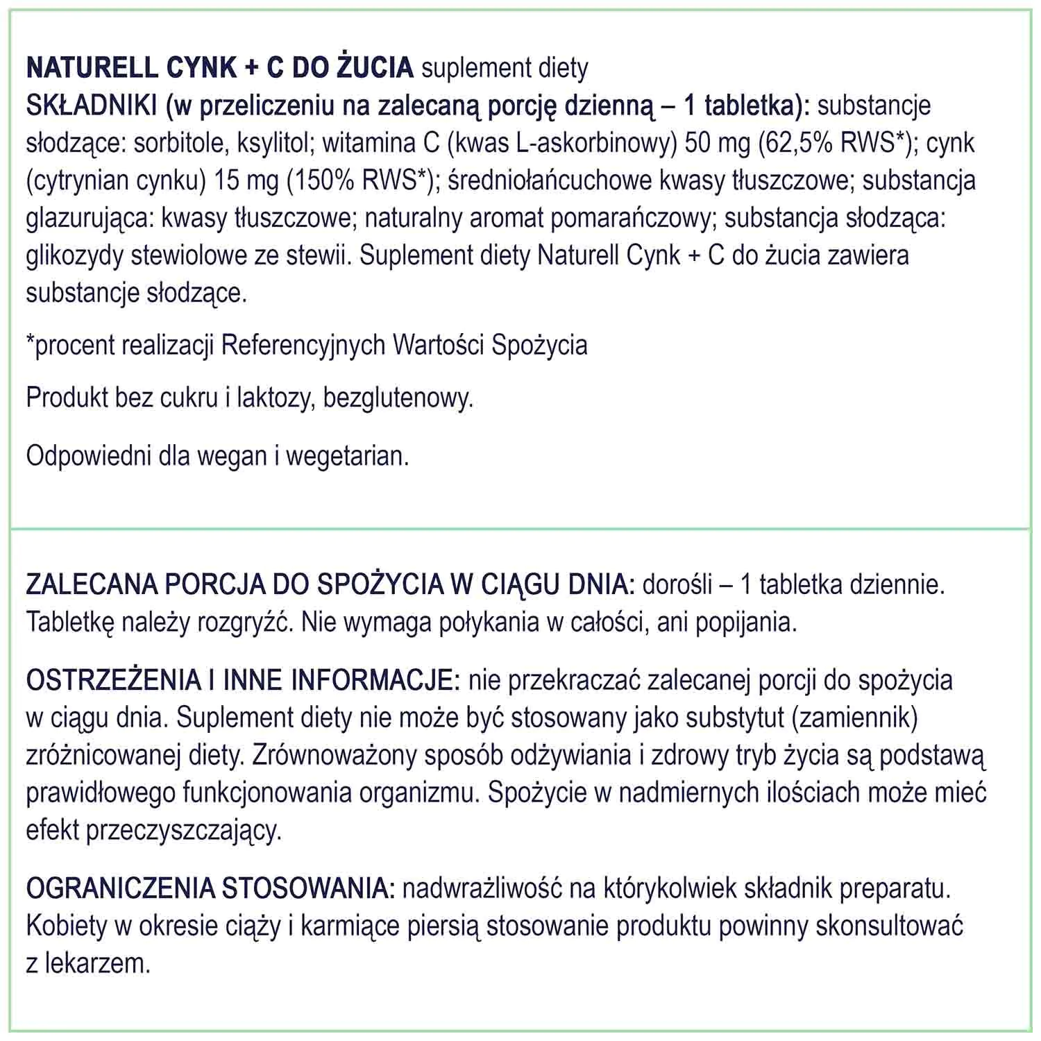 Naturell cinko + C kramtomosios tabletės