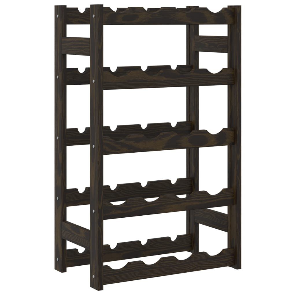 vidaXL Weinregal Weinregal für 20 Flaschen Schwarz Massivholz Kiefer