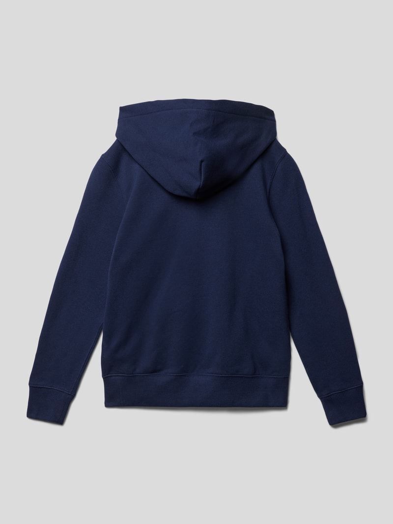 Hoodie mit Label-Stitching in marineblau