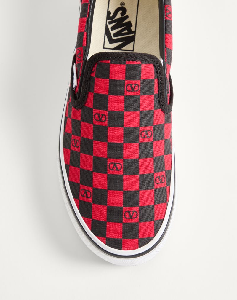 Baskets slip-on Valentino Garavani et Vans en tissu à imprimé damier VLogo