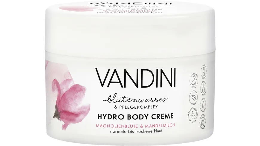 VANDINI HYDRO Body Creme Magnolienblüte & Mandelmilch Normale bis trockene Haut 200 ml 200 ml