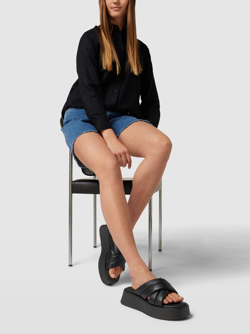 Pantolette aus echtem Leder Modell 'COURTNEY' in schwarz