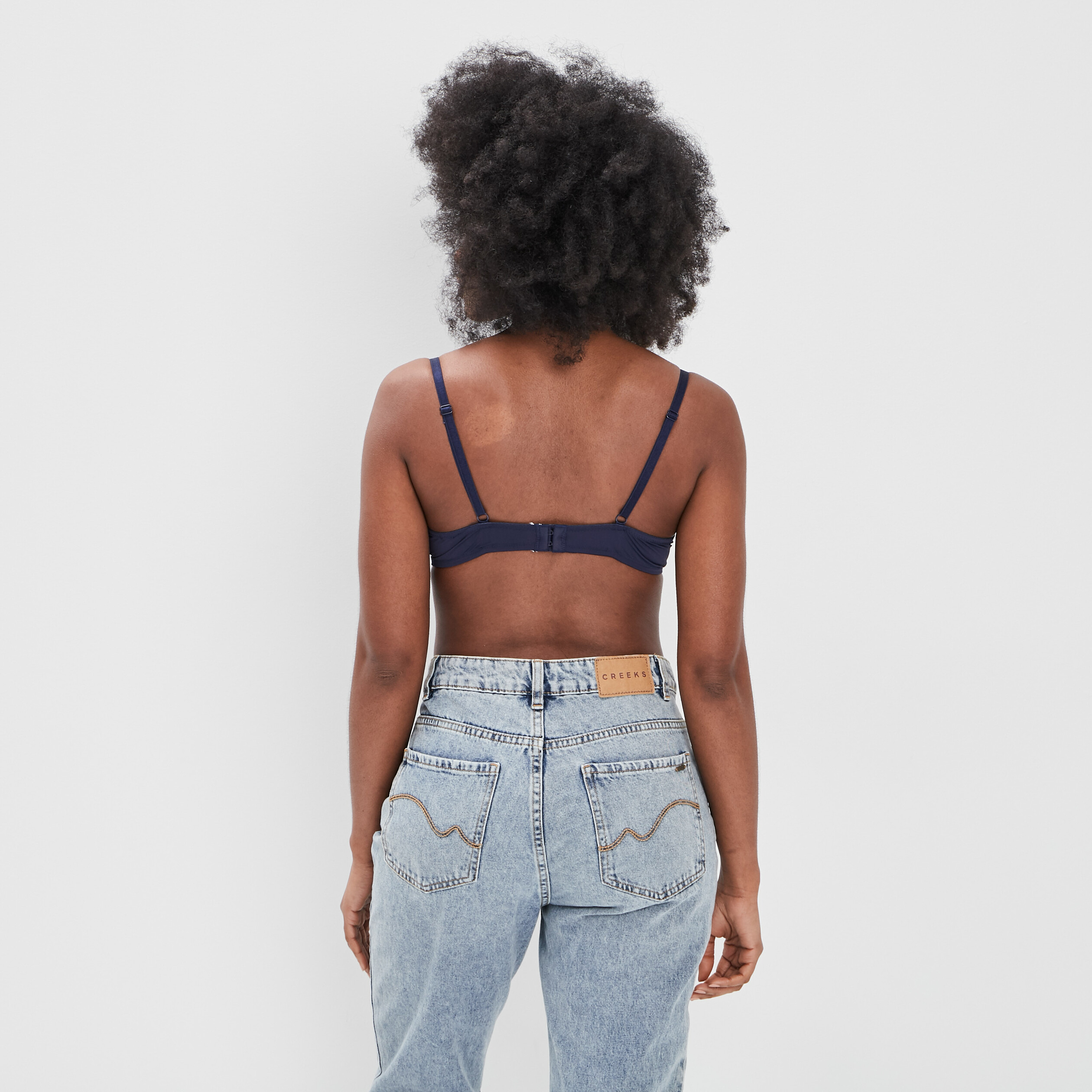 Soutien-gorge corbeille micro dentelle bleu marine femme | La Halle